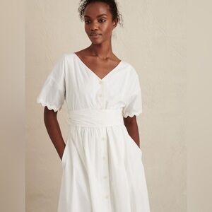 White cotton Alex Mill Rick-rack trimmed dress